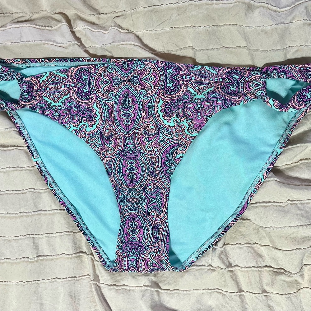 Hot Water Paisley Bikini Bottom - Purple and Blue